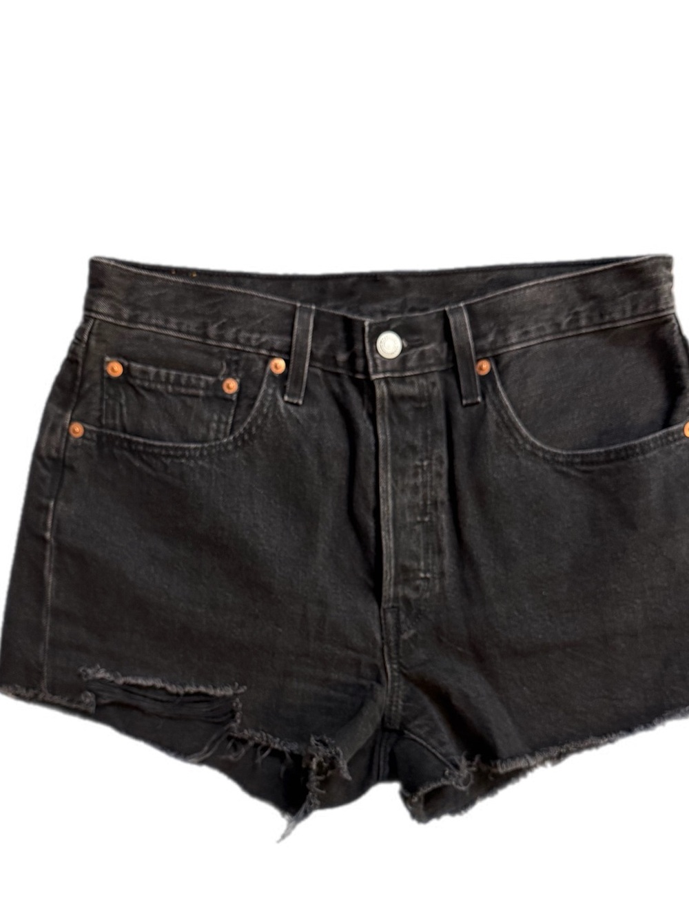 Levi’s 501 black cut off shorts high rise size 30 - Picture 6 of 16